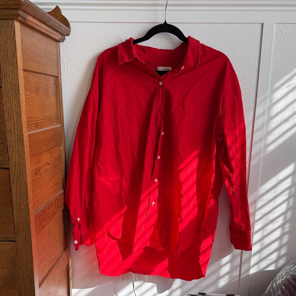Universal Thread Bright Red Men's Casual Button Down Shirt